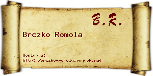 Brczko Romola névjegykártya
